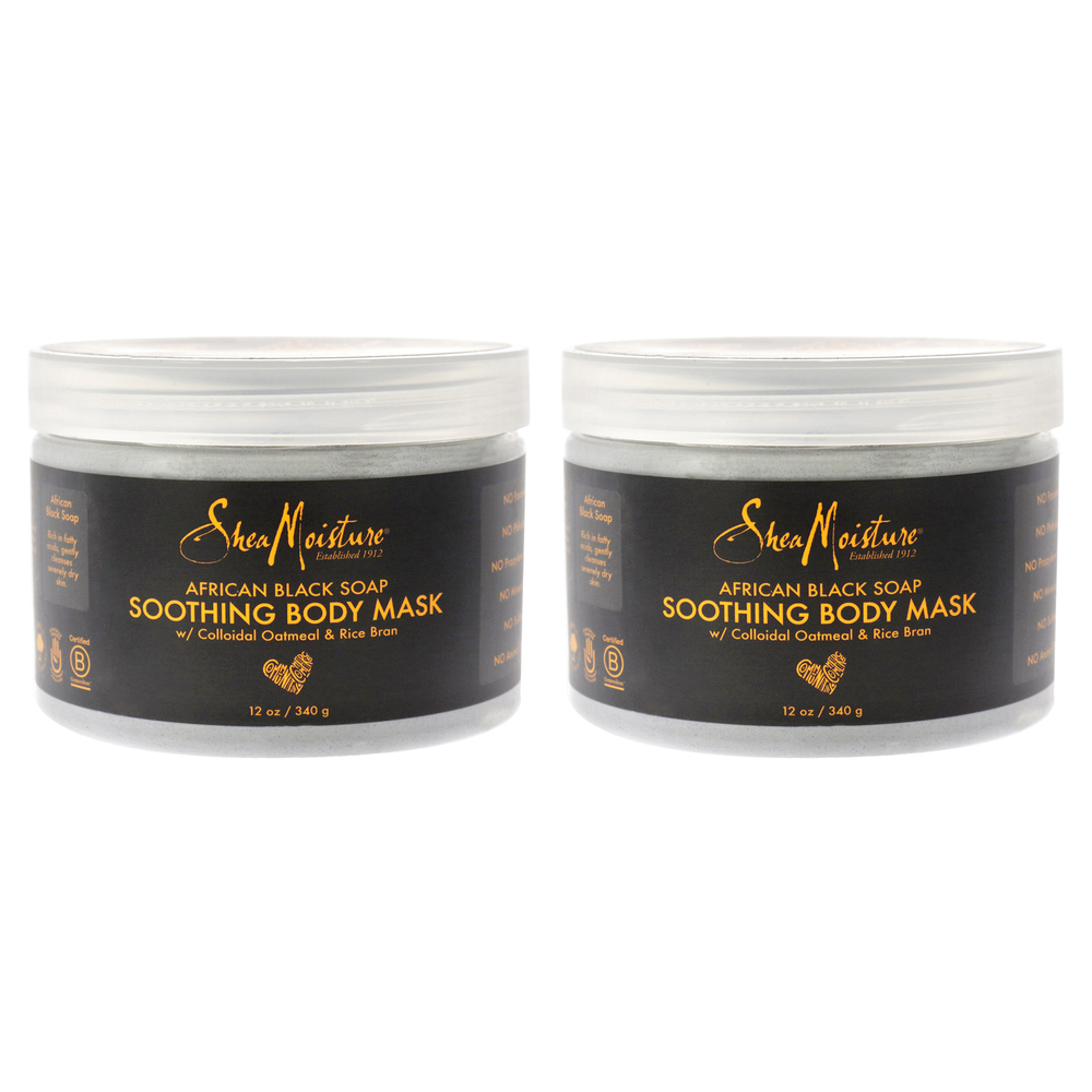 African Black Soap Soothing Body Mask - Pack of 2 by Shea Moisture 12 oz Mask